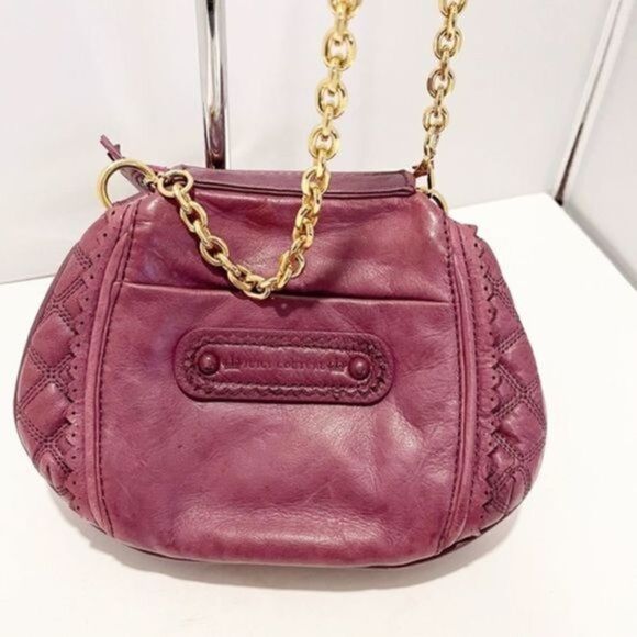 COPY - Juicy Couture Purple Leather Gold Chain Small Crossbody Purse Bag - Picture 1 of 7